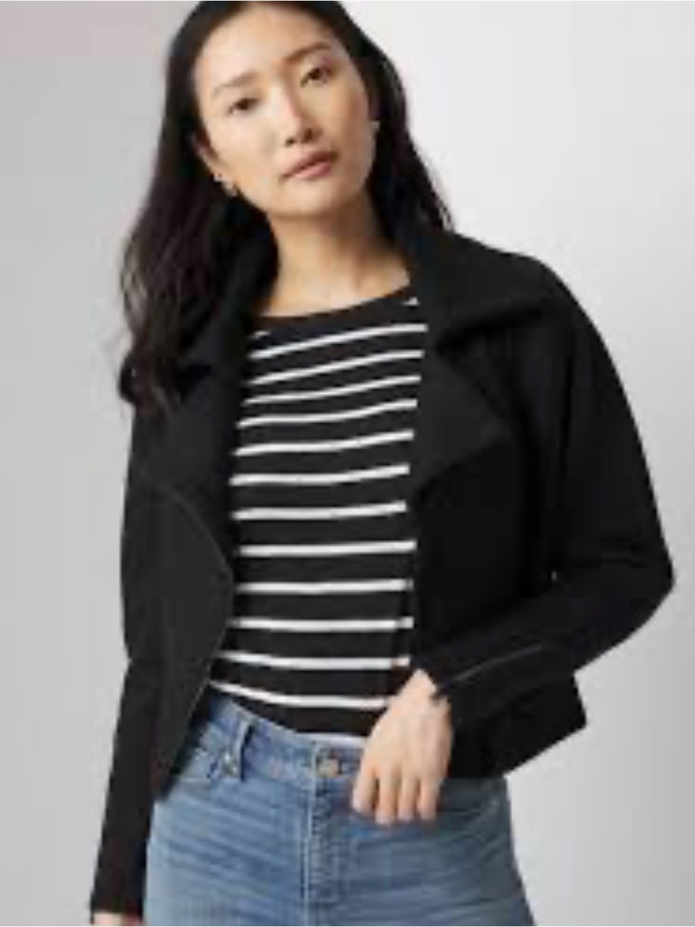 White House Black Market Asymmetrical Zipper Moto Sweater Jacket